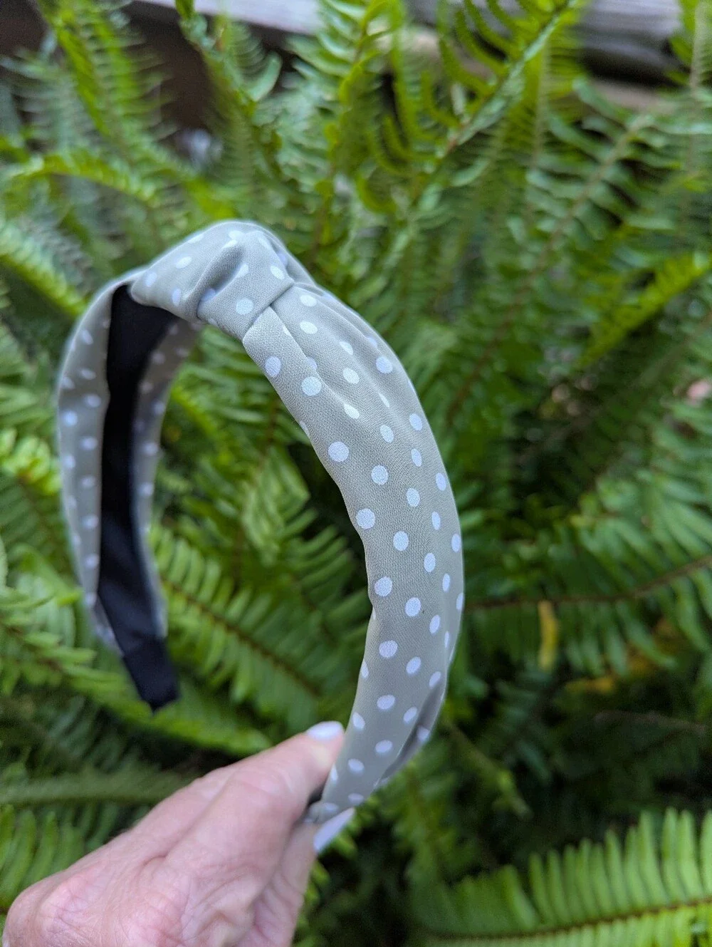 2 Knot Headband Bundle | Sage Green Polka Dot & Camel Pearl Headbands